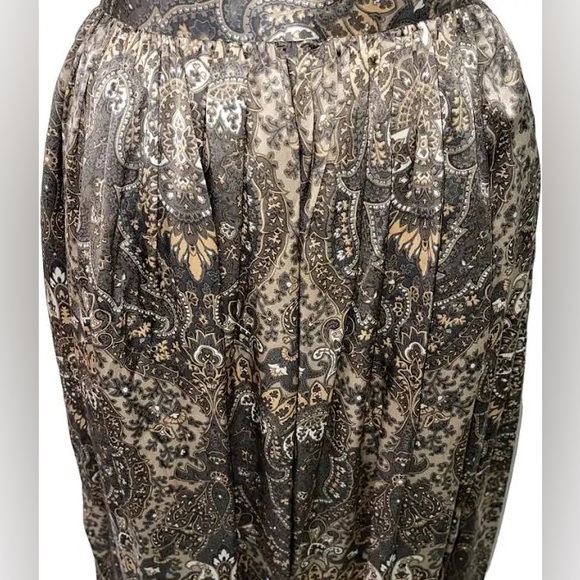 Vintage Linda Allard Ellen Tracy Vintage Womens Midi Skirt Pure Silk Paisley - Picture 2 of 10